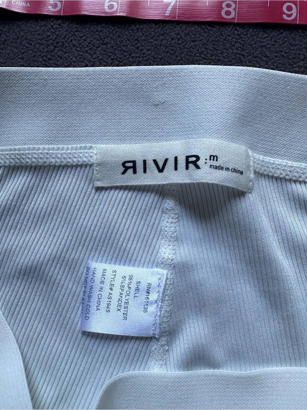 Rivir White Ribbed Lounge Set - Size M